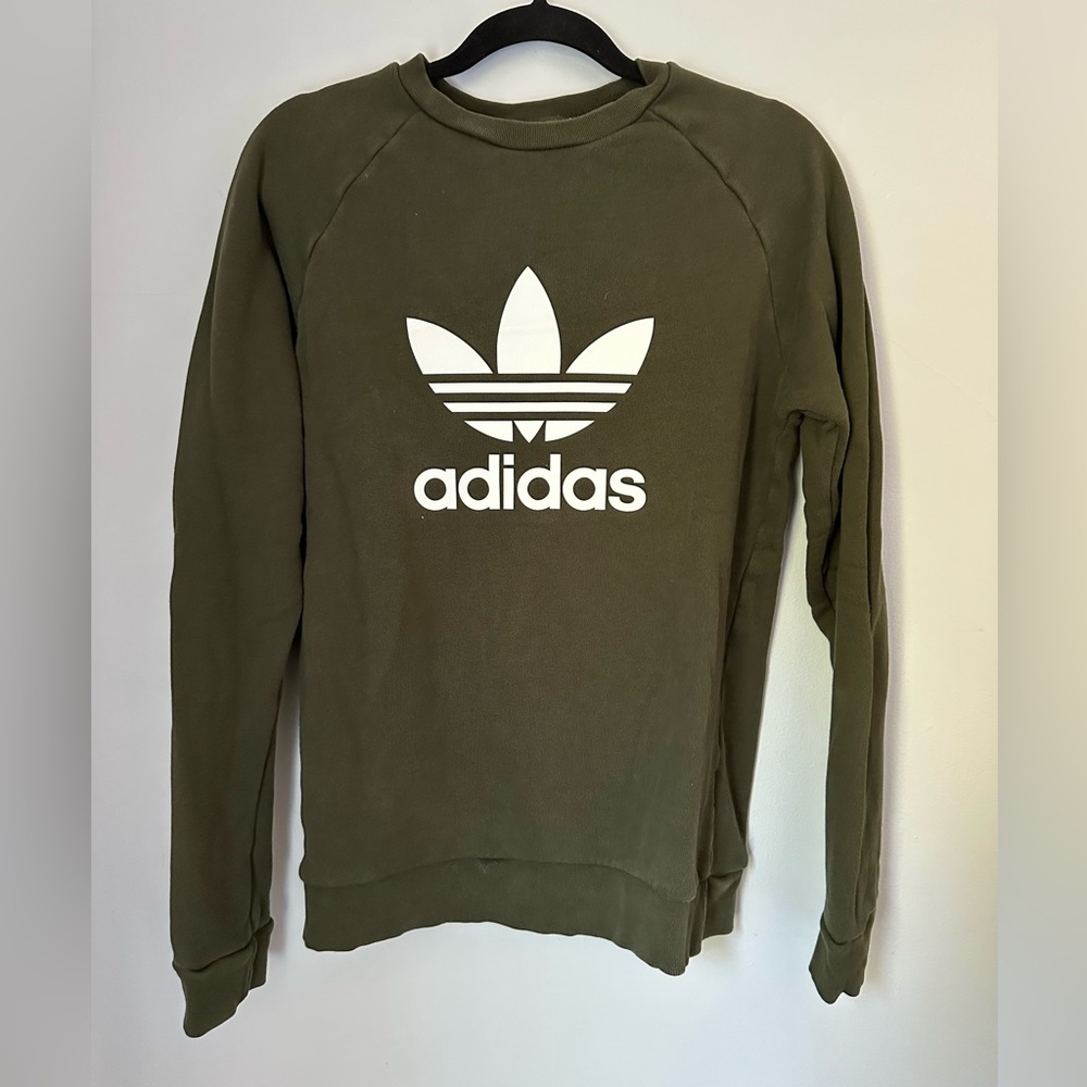 Adidas Men's Crewneck in Olive with Logo
